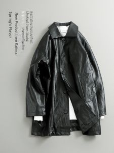 GONGNU | Quality Selected Japanese Retro PU Leather Coat