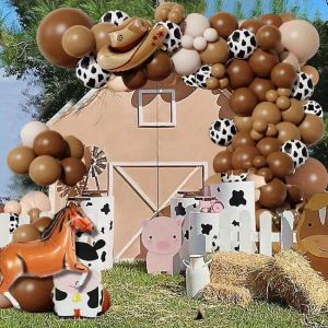 127pcs Western Cowboy & Farmhouse Party Balloon Garland Set - Perfect for Horse Racing Festivals Birthday Parties and More