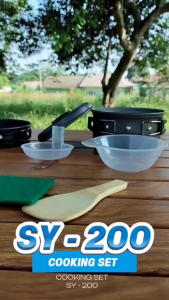 COOKING SET SY 200 NESTING SY 200 FULL 1 SET ALAT MASAK CAMPING OUTDOOR PANCI GUNUNG