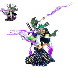 Bandai | One Piece Figure 22cm Roronoa Zoro Roof Sauron Three-Knife Fighting Skill Anime Action Model Decorations PVC Toys Birthday Gifts