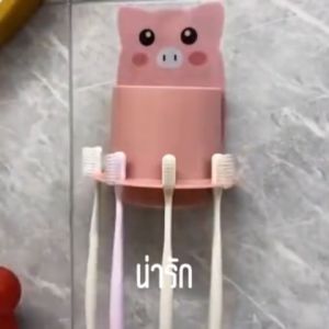 แบบติดผนัง สีฟัน ลายการ์ตูน บ้าน ที่วาง ไม่ต้องเจาะ สําอย่างสม่ำเสมอ