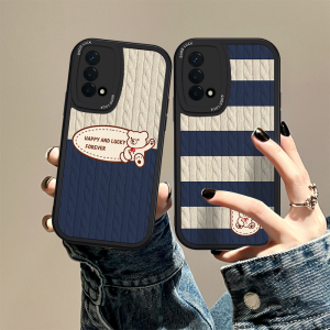 Oppo A93 Phone Case Soft Silicone Bear Wave Design Anti-Fall Protection for Men And Women Compatible with A97 A95 A96 A1Pro