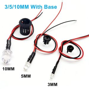 DC3V-24V Pre-Wired LED Bulb 10/20PCS Transparent LED Bead with Base Indicator Light for DIY Ship Model Toy Car Hobby Decoration