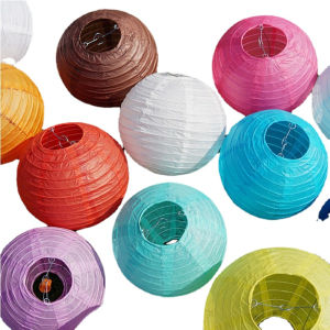 8inch 20cm Colored Round Paper Lantern Restaurant Chinese Style Lantern Decoration DIY Creative Drawing Lampshade