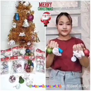 NEW GANTUNGAN POHON NATAL GABUS GLITTER IMPORT PREMIUM / GANTUNGAN BOLA NATAL BINTANG LONCENG KAOS KAKI / HIASAN DEKORASI NATAL / ORNAMENTS MERRY CHRISTMAS DECORATIONS / GNG8975