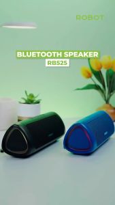 ROBOT Speaker Bluetooth 5.3 RB525 Double Bass 10W RGB Light Waterproof IPX4 Portable Bergaransi