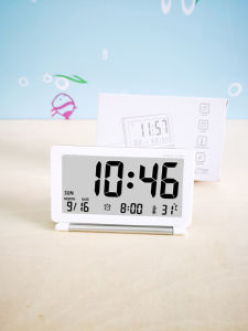 นาฬิกาตั้งโต๊ะ LED แบบพับได้บางเฉียบ นาฬิกาตั้งโต๊ะแบบพกพาสำหรับเดินทาง นาฬิกาตั้งโต๊ะแบบพับได้สำหรับนักเรียน นาฬิกาตั้งโต๊ะแบบเรียบง่าย