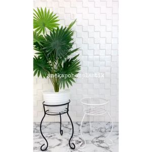 Pohon Hias Daun Palem Kipas Sadeng X18 Semi Latex Artificial Pot Tawon Plastik Standing Besi Planter T30 Tanaman Imitasi Pajangan Dekorasi