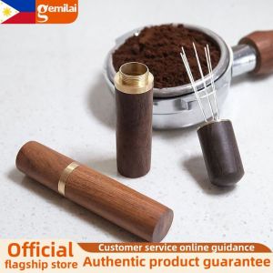 Gemilai coffee cloth powder needle stainless steel powder dispenser coffee powder clumping disperser needle type stirrer powder dispenser with storage solid wood