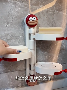 ที่วางสบู่ ที่วางสบู่แบบถอดได้อเนกประสงค์ กล่องสบู่พลาสติก ถ้วยดูดที่แข็งแรง มั่นคง 2ชั้น 2สี