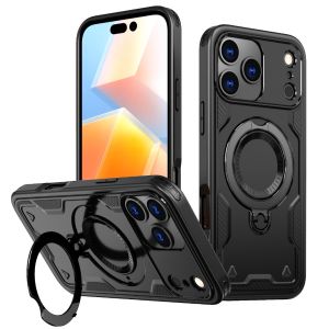 Shockproof Armor For Magsafe Phone Case For iPhone 17 Pro Max Air 16 15 14 Plus 13 12 11 Magnetic Ring Stand Protective Cover