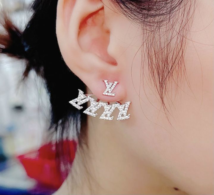 BÔNG TAI ĐÍNH ĐÁ MẠ BẠCH KIM CAO CẤP