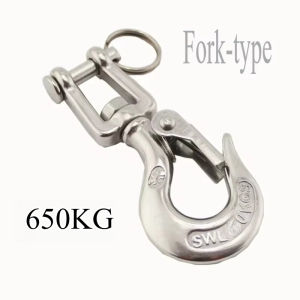 Silver 304 Stainless Steel American Type Trigger Clevis Swivel-Eye Lifting Snap Tone Hook with 150/ 350/650KG Loading Capacity