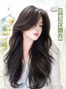 Wig Set One-Piece High-Level Micro Curly Hair Artificial Human Hair Growth Volume Fluffy U-Shaped Invisible Seamless Hair Extension