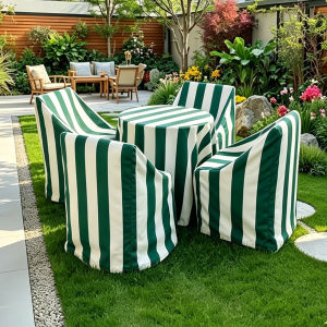Waterproof Sunscreen Dustproof Outdoor Chair Cover Stripes