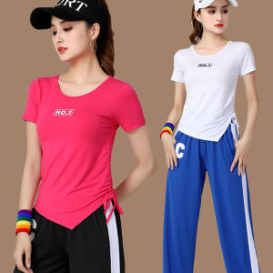 New New Arrival Square Dance Tops Modal Short-Sleeved T-shirt Summer Sports Aerobics Performance Dancing Clothes Women