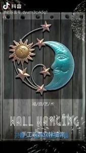 Creative Metal Ironwork Moon Face Sun Star 3D Wall Hanging Decoration