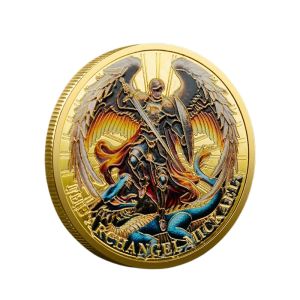 Đồng Xu Kỷ Niệm Mạ Vàng Tổng Lãnh Thiên Thần Michael 40mm Tượng Trưng Cho Thiên Thần Hộ Mệnh Làm Quà Tặng Lễ Hội Đồ Trang Trí Nhà Cửa Dành Cho Người Sưu Tầm.