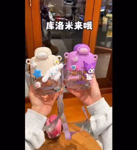 DXUU Botol Minum Sanrio 550ml Sedot Tritan Motif Melody Cinnamoroll Kuromi Pompompurin