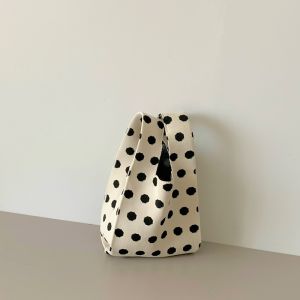 Korean Style Spring Autumn Large Capacity Knitted Tote Bag Shopping Walking Single Shoulder Bag Casual Leisure Handbag