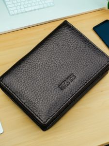 Genuine Leather Business Card Holder Wallet Mens Top Layer Cowhide Mini Thickened Credit Card Bag Female Mini Wallet