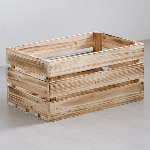 Retro Wooden Storage Box Display Stackable Frame Fruit Basket Slatted Wood Box Family Storage Utensils Utility Container