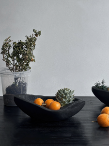 Minimalist Black Curved Wooden Tray