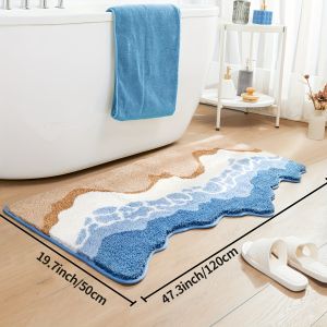 VIKAMA Bathroom Water-Absorbing Toilet Floor Rug Imitation Cashmere Stain-Resistant And Easy To Clean Door Mat For Home Decor