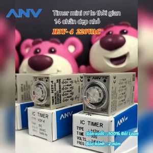 Timer mini H3Y-4 220VAC rơ le thời gian 14 chân dẹp nhỏ