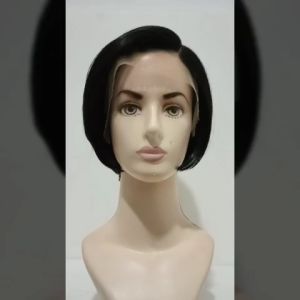 Wig Pendek - Front Lace Wig - D&D16005 - Black - Wig Korea