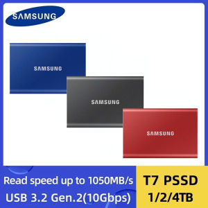 Samsung T7แบบพกพา SSD 1TB 2TB 4TB โซลิดสเตทไดรฟ์ภายนอกอ่าน: 1050เมกะไบต์/วินาที Type-C USB3.2 Gen2 SSD เข้ากันได้กับแล็ปท็อป