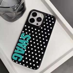 Ốp Điện Thoại Chống Sốc Họa Tiết Chấm Bi Hàn Quốc Phong Cách Y2K Dành Cho iPhone 17/16/15/14/13/12/11 Pro XR XS X Max 7/8 Plus MINI