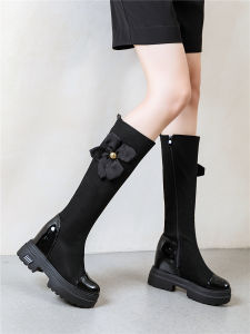 Korean Style High Tube Embroidered Boots Womens Ultra High Heels Thick Bottom Inner Heightening Spring Autumn Winter Fashion Boots