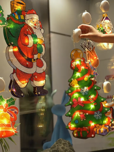 【SG Stock】2024 Christmas decorations festive atmosphere dress up the elderly Christmas tree elk creative lights small pendants scene layout