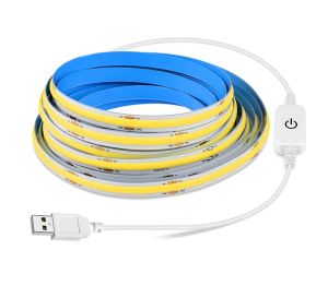 5V COB LED Strip Light With Touch Dimmer Wide 8MM 320LED
