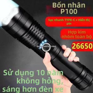 Đèn Pin Siêu Sáng Có Thể Zoom Nạp Lại