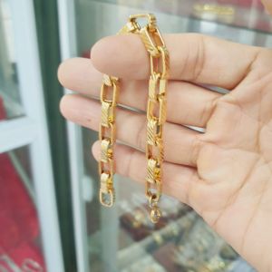 Có ký hiệu-Không kiêng mồ hôi Lắc Tay Xích To Chạm 8MM Titanium Cao Cấp-Vòng tay khóa tròn dùng lâu dài tắm rửa