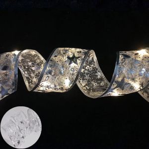 New Year 2026 Fairy Lights Christmas Decoration LED Ribbon Christmas Tree Ornaments for Home DIY Bows Light String Navidad 2025