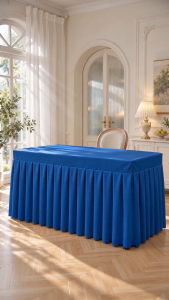 4/6/8FT Folding Table Skirting Rectangular Conference Table Cloth Cover Party Activity Wedding Table Hotel Banquet Table Decorate Tablecloth