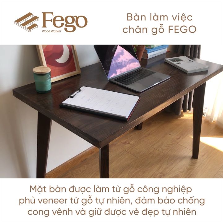 Bàn Học Chân Gỗ Phủ Veneer Tần Bì Cao Cấp Fego Phù Hợp Làm Việc Và Học ...