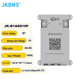 Hệ Thống Quản Lý Pin JK BMS B1A8S10P Heat CANBUS Cho Pin 4S-8S 12V 24V Lifepo4 Li-ion LTO Với Chức Năng Cân Bằng Chủ Động