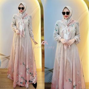DRESS GAMIS SET HIJAB MODE REVA TERBARU BY HMF 100%ASLI REAL