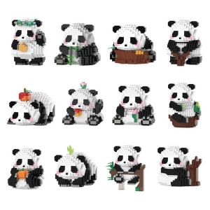 Mini Cute Creative Panda Micro Building Blocks 3D Diamond Model Animals Bricks DIY City Construction Toys for Children Kids Gift