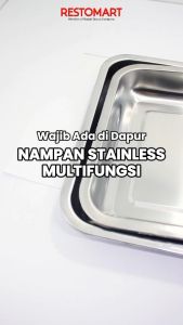 Rectangular Tray / Nampan Saji Makanan 39.5 cm RESTOMART Stainless (0817087)(F0)