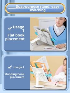 De Li | Deli Adjustable Reading Stand Book Holder Table Top Student Use Book Clip Children Multi-functional Vertical Book Flipper Bookworm