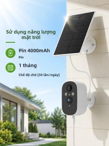 Camera IP Không Dây Ngoài Trời 3MP WiFi Năng Lượng Mặt Trời Với Chức Năng Phát Hiện Chuyển Động PIR Âm Thanh Hai Chiều Và Tầm Nhìn Ban Đêm Màu Sắc - Sử Dụng Pin