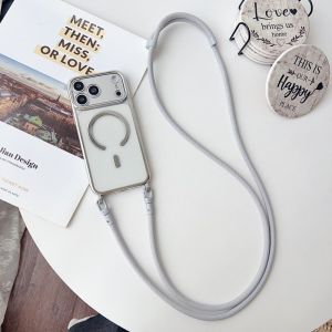 Magnetic Lanyard Case For iPhone 17 Pro Max 14 13 15 16 Plus 17P Original Shockproof Crossbody Neck Cord Strap Soft Clear Cover
