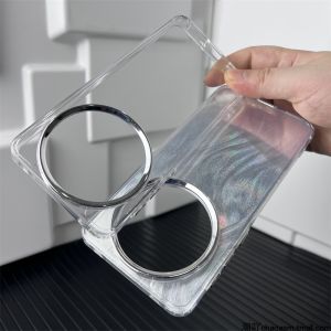 Applicable to Huawei Mate60pro Phone Case Mate60 New Arrival Transparent Soft Shell Airbag Drop-Resistant Full Edge Protective Cover Mate60por Straight Edge Shell Lightweight M60p Minimalist Fancy Men and Women