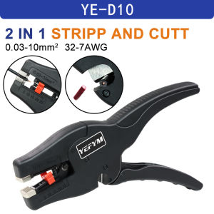 Automatic Wire Stripper and Cutter YE-D10 Pliers 2 in 1 Heavy Duty Tools 0.03-10mm2/32-7AWG Mini Electrical Repair Tools