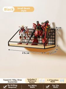 Wall-mounted Display Shelf for Collectibles No Drilling Required